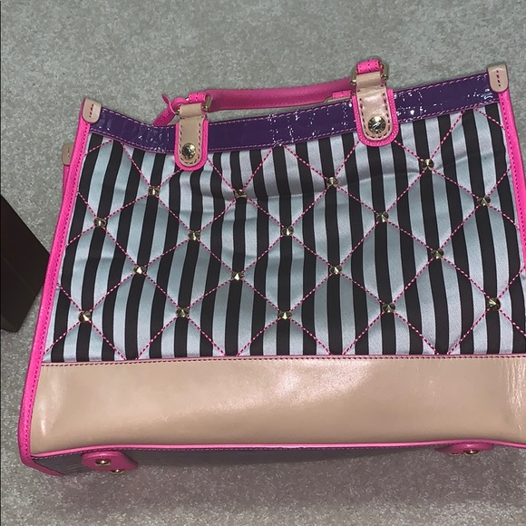 HENRI BENDEL CENTENNIAL STRIPE HANDBAG- RARE! - Picture 2 of 3